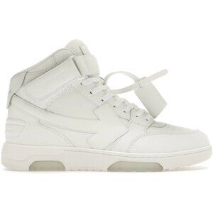 OFF-WHITE Men's White Leather Zip Tie High Top Sneakers Size 42 / 9